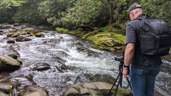 Shooting a creek in the Great Smoky Mountain National Park